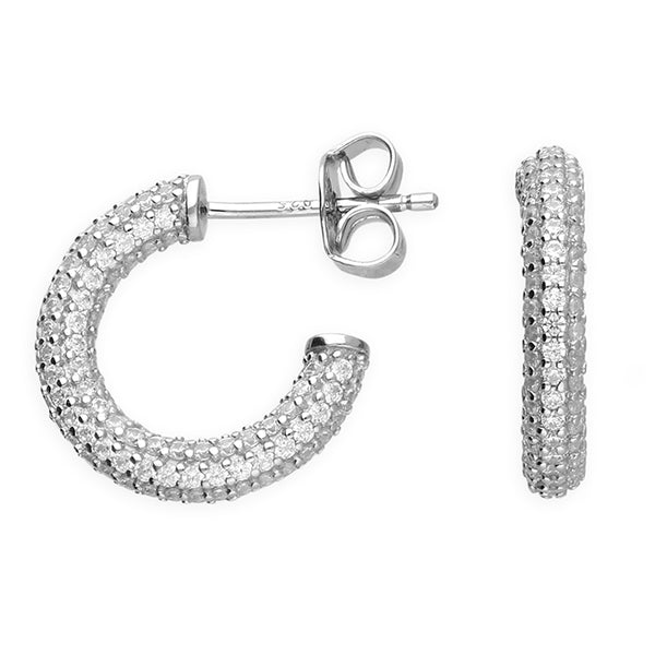 Pavé Huggie Hoop Earrings