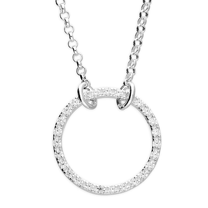 Pavé Clasp Rolo Chain Necklace