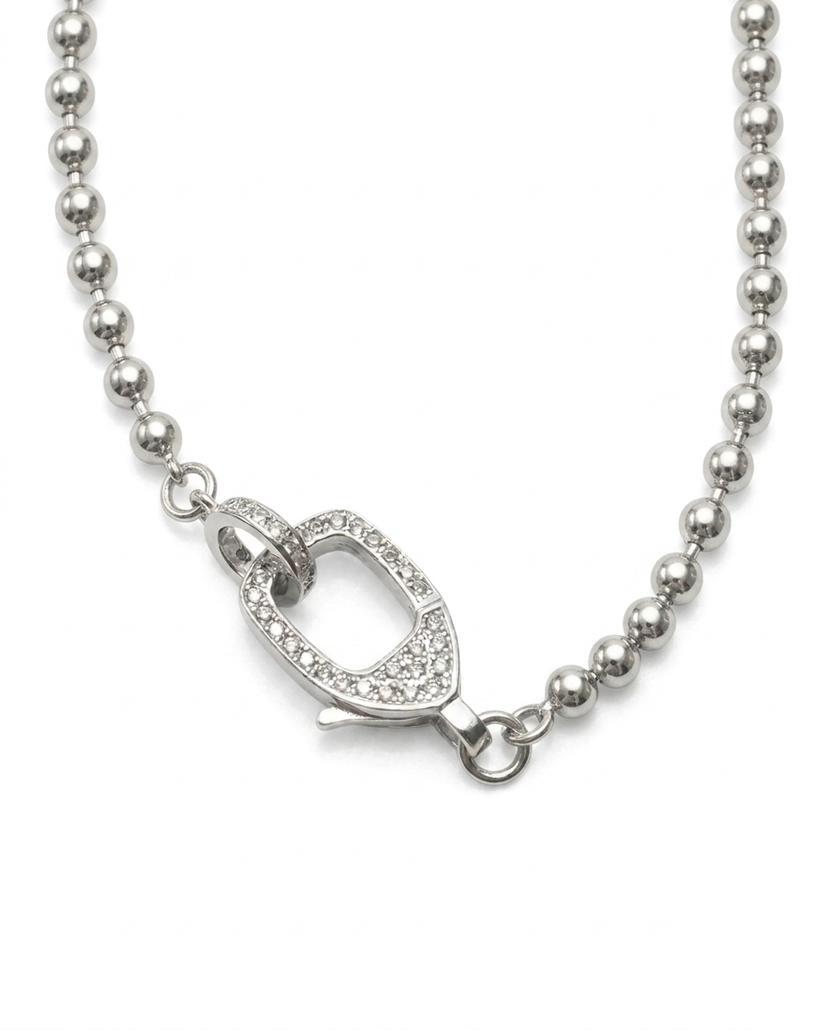 Ball Chain with Pavé Clasp