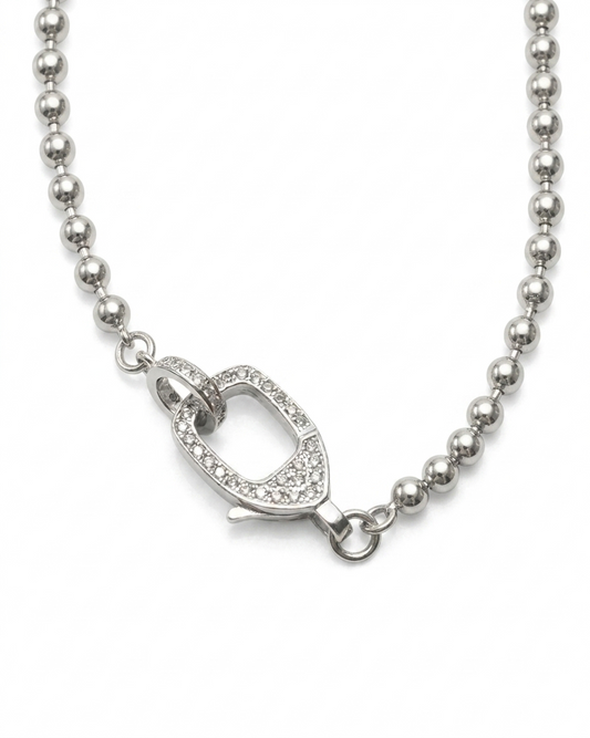 Ball Chain with Pavé Clasp