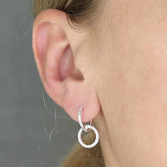 Open Circle Pavé Hoop Earrings