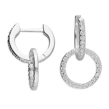 Open Circle Pavé Hoop Earrings