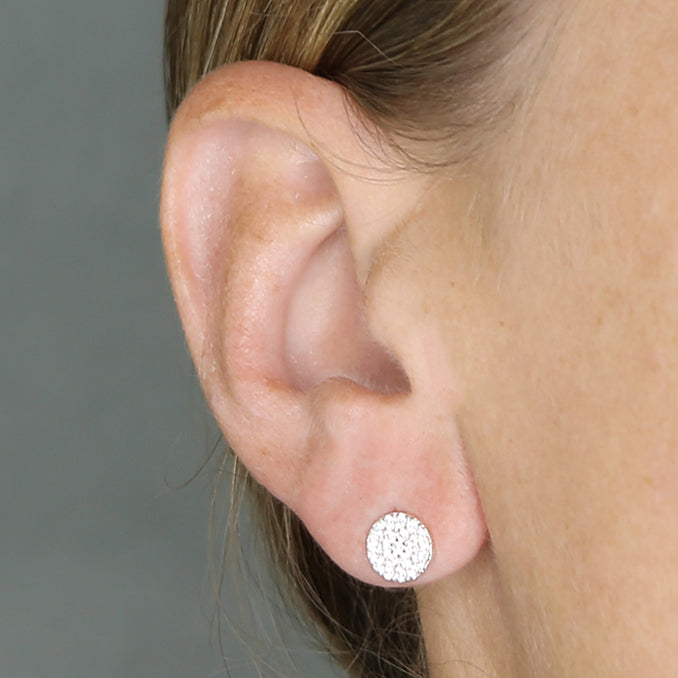 Pavé Disc Stud Earrings