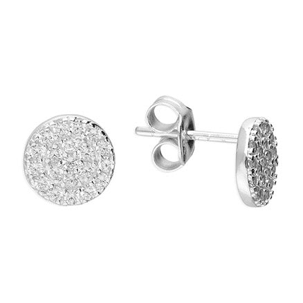 Pavé Disc Stud Earrings