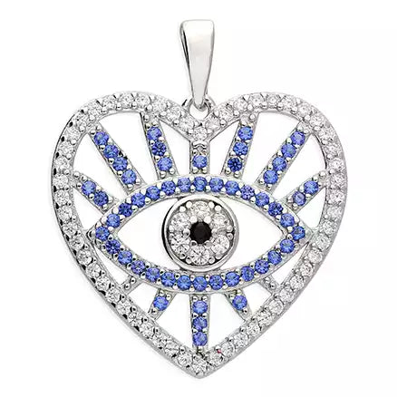 Evil Eye Heart Charm