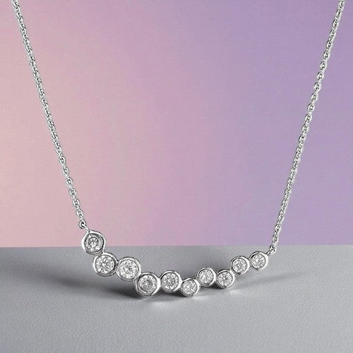 Bubble Bezel Bar Necklace